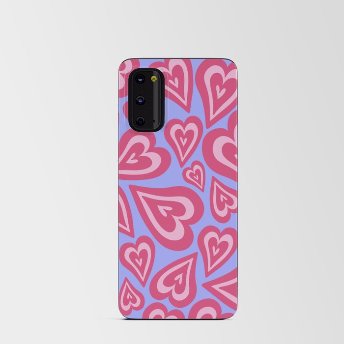Retro Swirl Love - Purple pink Android Card Case