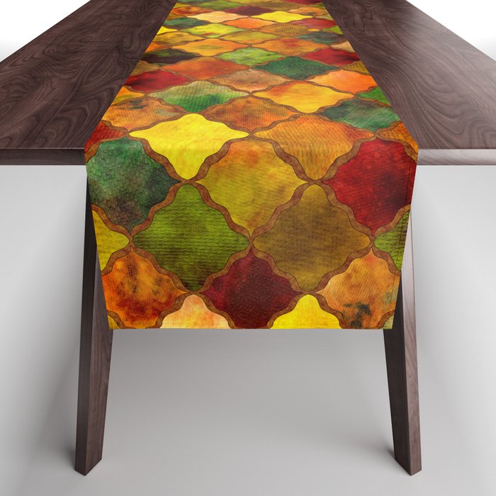 Autumn Arabesque Digital Quilt Table Runner