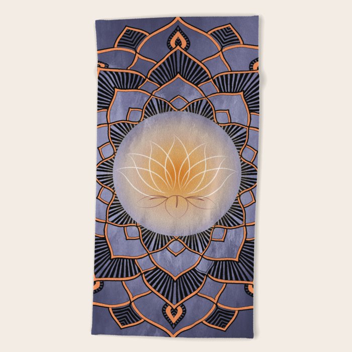 Download Mandala Lotus Flower Purple Spiritual Zen Bohemian Hippie Festival Yoga Mantra Meditation Beach Towel By Inspiredimages Society6