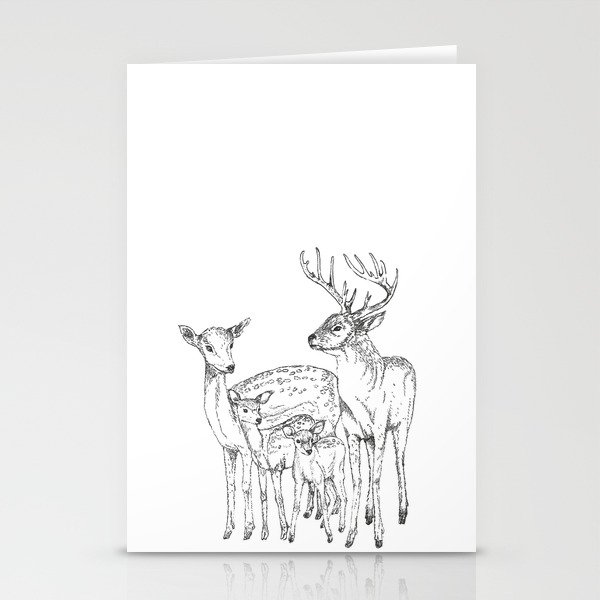 deer family Stationery Cards