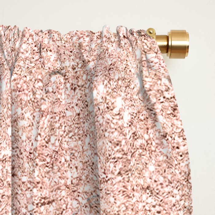 Rose Gold Faux Glitter Pink Ombre Color Block Blackout