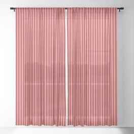 [ Thumbnail: Light Coral & Brown Colored Lined Pattern Sheer Curtain ]