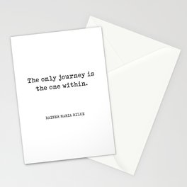 The only journey is the one within - Rainer Maria Rilke Quote - Typewriter Print Stationery Card