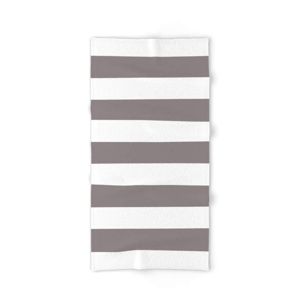 Rocket Metallic - Solid Color - White Stripes Pattern Bath Towel by makeitcolorful