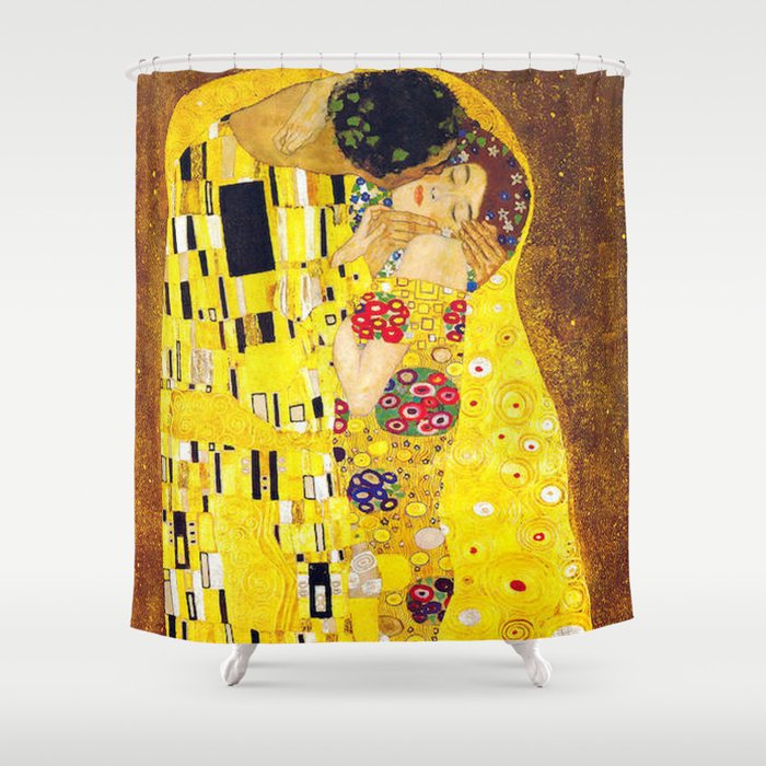 Gustav Klimt The Kiss Painting Shower Curtain