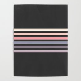 Minimal Muted Abstract Retro Stripes 70s Style - Toshitsune Poster