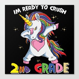 Ready To Crush 2nd Grade Dabbing Unicorn Canvas Print