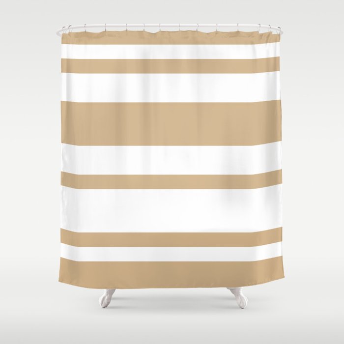 White And Tan Brown Shower Curtain By, Brown Tan Shower Curtains
