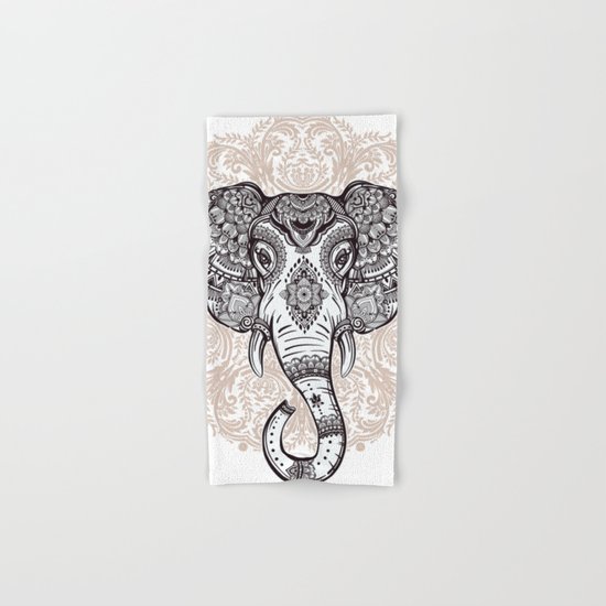 Elephant on Mandala Hand & Bath Towel