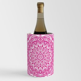 Pink Magenta Detailed Ethnic Eclectic Mandala Mandalas Wine Chiller