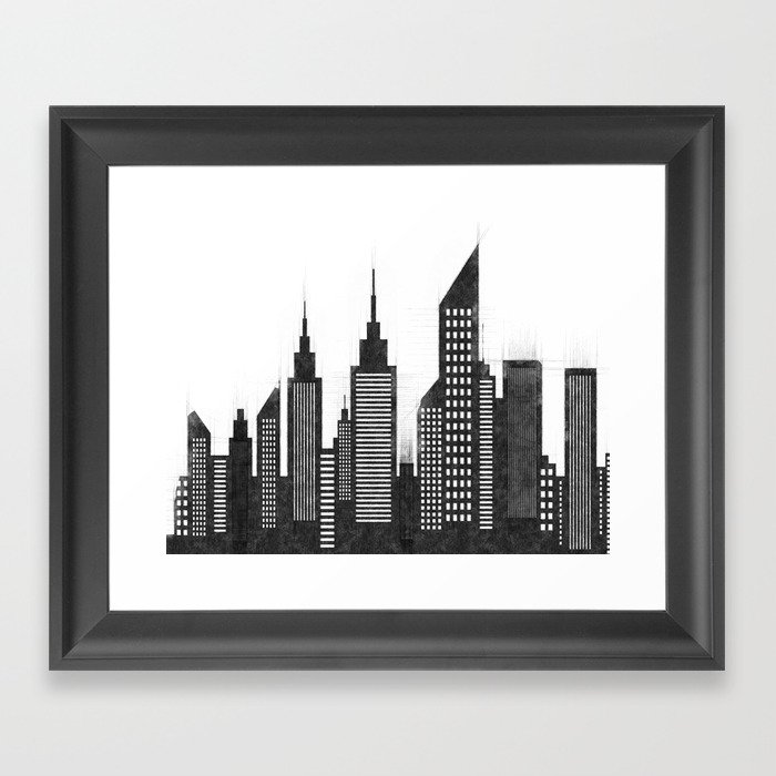 Modern City Buildings And Skyscrapers Sketch New York Skyline