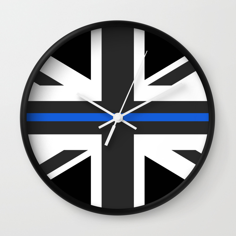 Thin Blue Line Uk Flag Wall Clock By Jerrylambert Society6