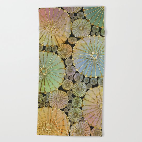 Abstract Floral Circles 2 Beach Towel