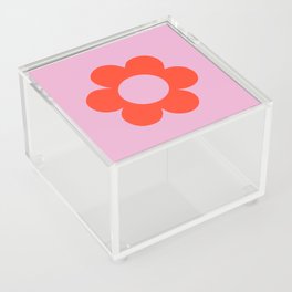 La Fleur | 02 - Flower Print Pink Aesthetic Retro Art Preppy Decor Modern Abstract Flower Acrylic Box