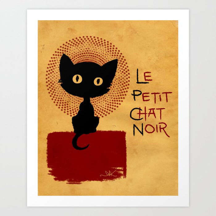 Cute Custom Color Le Chat Noir Black Cat Stickers