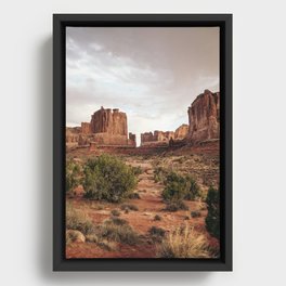 Desert Red Utah Rocks Framed Canvas