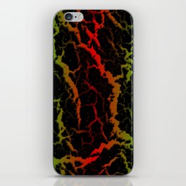 Cracked Space Lava - Green/Red iPhone Skin