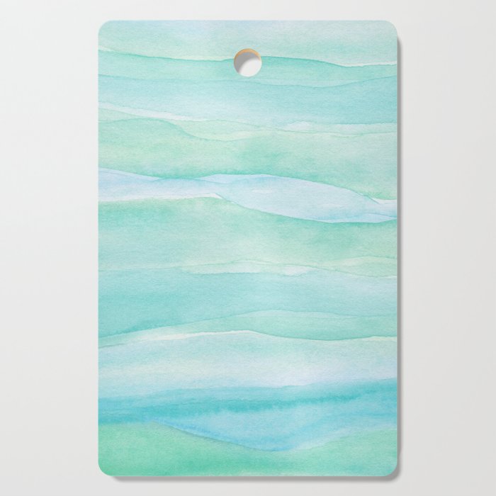 Ocean Layers - Blue Green Watercolor Cutting Board