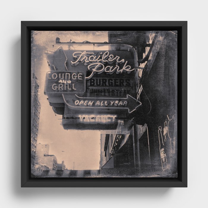 Trailer Park Lounge Framed Canvas
