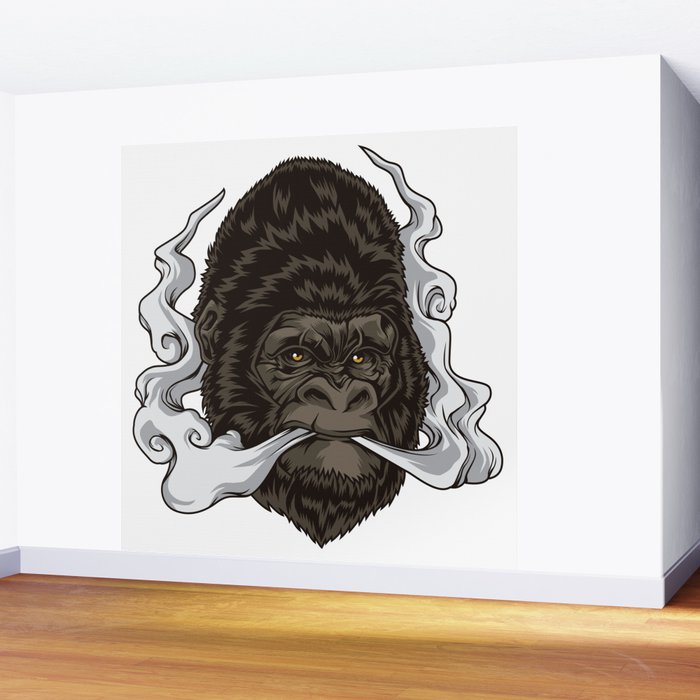 Vaping Gorilla Illustration Monkey Vape #1 Throw Pillow by Mister Tee -  Pixels Merch