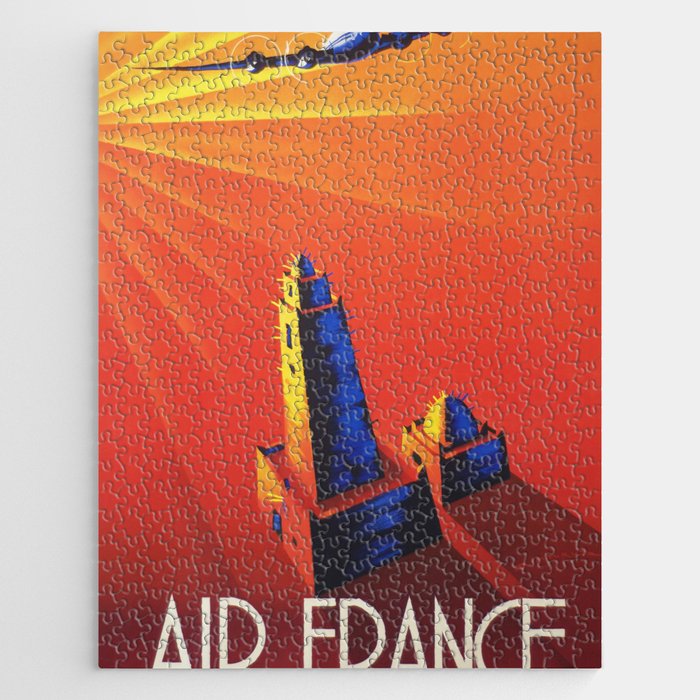 Vintage travel poster air france Jigsaw Puzzle