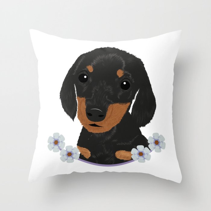 Cute semi realistic puppy Throw Pillow