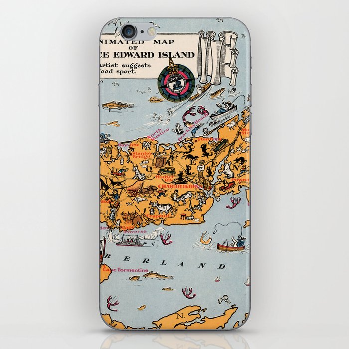 1929 Vintage Map of Prince Edward Island iPhone Skin