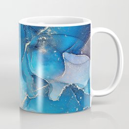 Deep Cerulean + Azure Abstract Ripples Mug