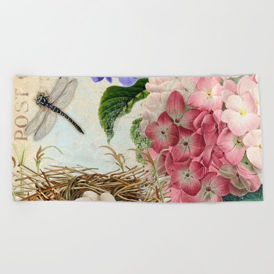 Vintage Flowers #14 Beach Towel
