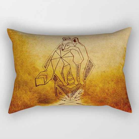 Geometric Fox Rectangular Pillow