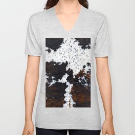 Spotty cow fur, cowhide style V Neck T Shirt