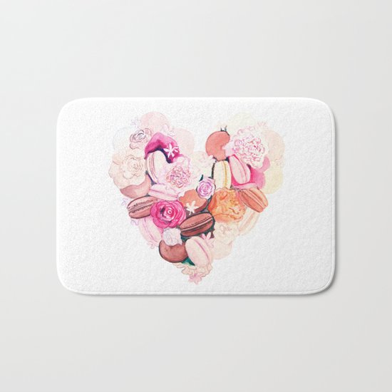 Macaroons Heart Bath Mat