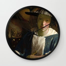 Johannes Vermeer "Girl with a Flute" Wall Clock | Flute, Artmasters, Painting, Arthistory, Vermeer, Masters, Girl, Dutch, Baroque, Dutchbaroqueperiod 