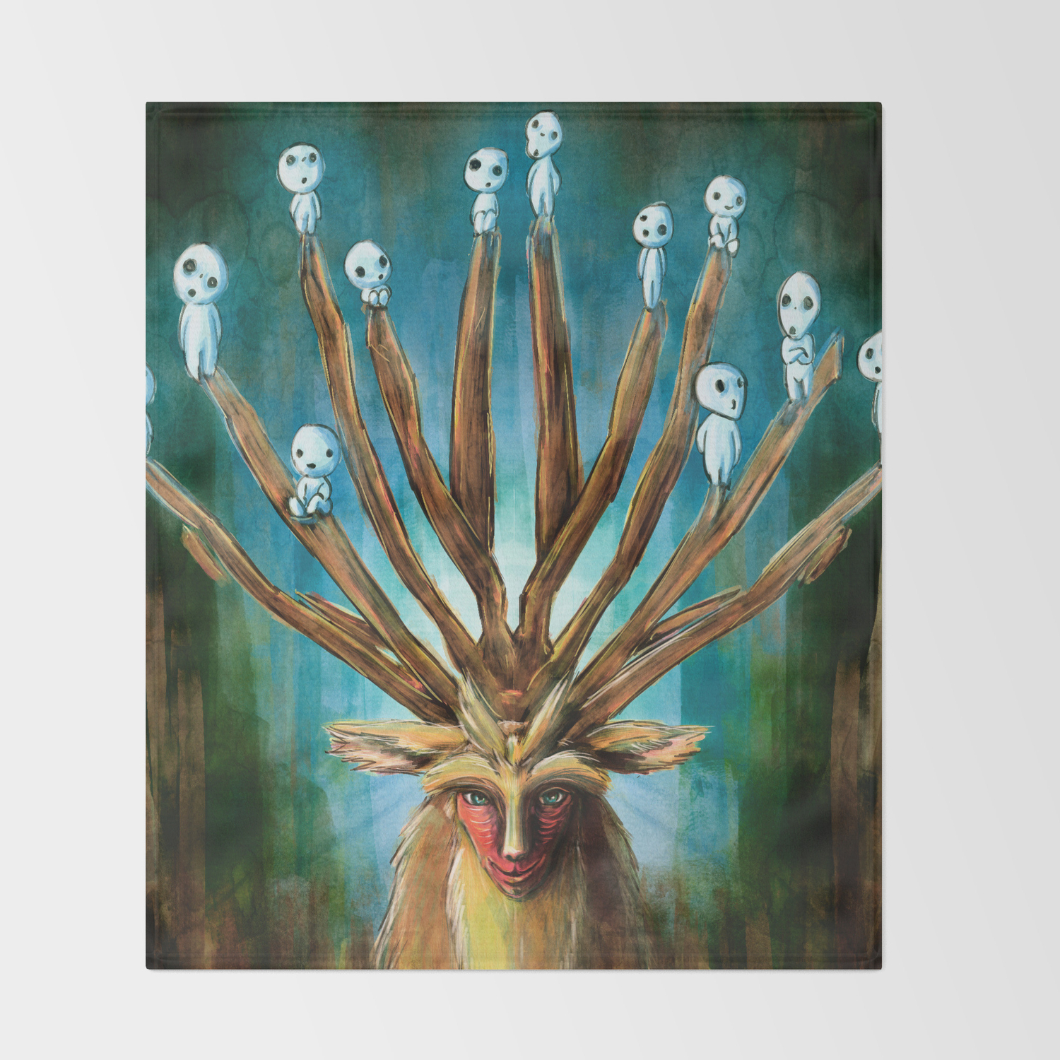 Princess Mononoke The Deer God Shishigami Tra Digital Painting