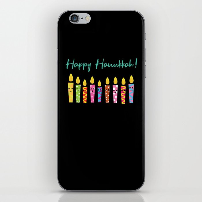 Cute Happy Hanukkah Candles Menorah Jewish iPhone Skin