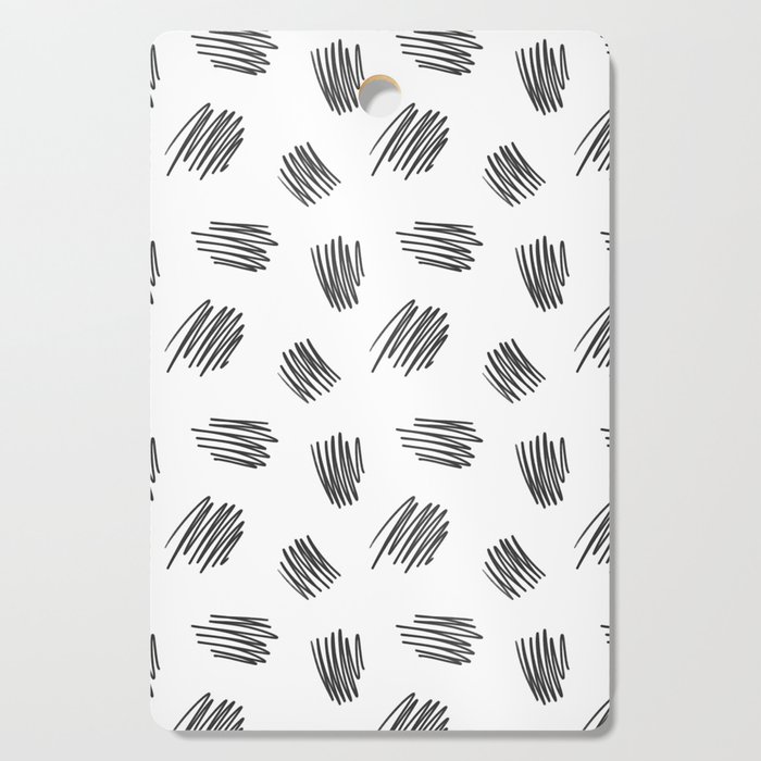 Scribbles (Black and White) Cutting Board