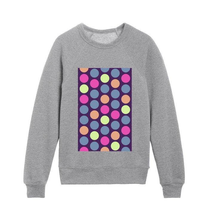 Classic Colorful Multicolor Dotted Retro Polka Dot Dots Kids Crewneck