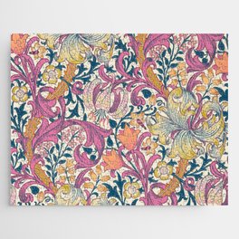 William Morris Golden Lily Bright Pink Jigsaw Puzzle