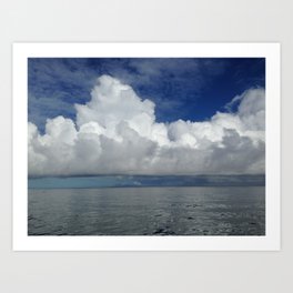 Clouds over the ocean  Art Print