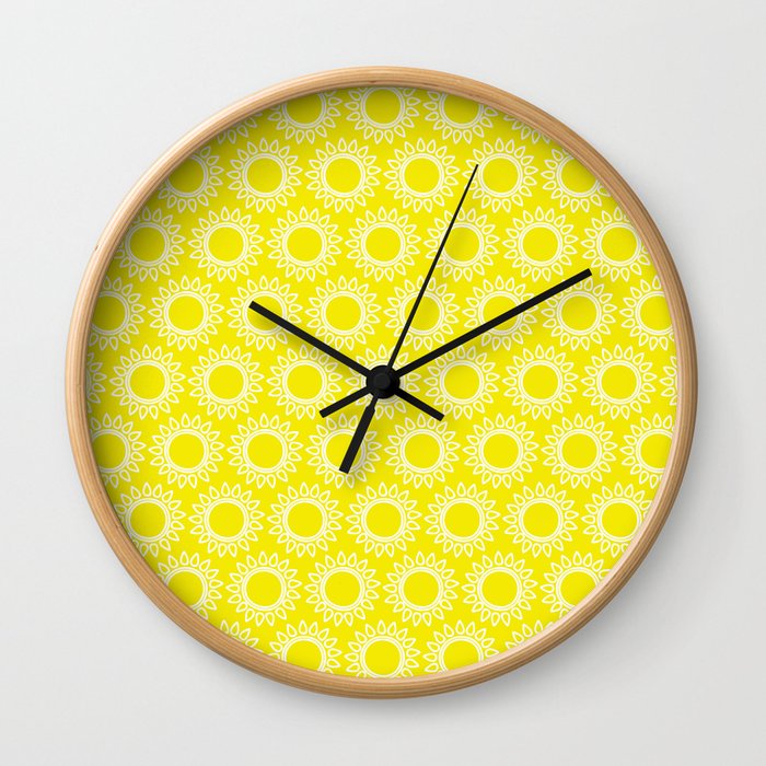 Sun Yellow Pattern -Beach Sun - Mix and Match with Simplicity of Life Wall Clock