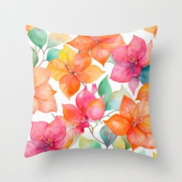 Beautiful Bougainvillea pattern Throw Pillow