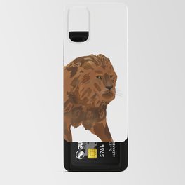 digital painting of a male brown lion Android Card Case