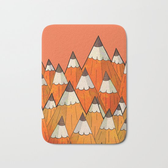 Pencil Mountains Bath Mat
