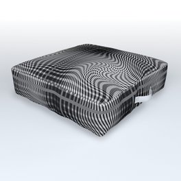WAVY SWIRL BLACK WHITE PATTERN Outdoor Floor Cushion