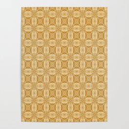Basket Weave Pattern In Yellow and White  Poster