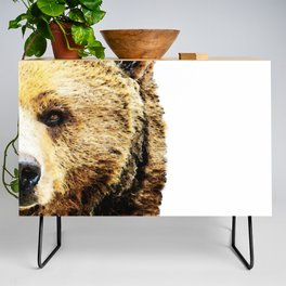 Beautiful Brown Bear Art - Stare Credenza