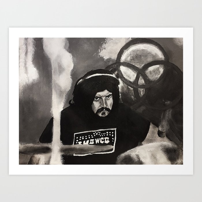 John Bonham Led Zeppelin Musician Drummer Sound Black And White Painting Rock And Roll Music Album Art Print By Artbydee Society6