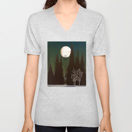 Into The Cold Winter Woods V Neck T Shirt