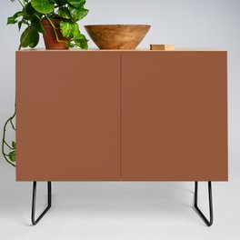 Dark Terracotta Red-Brown Solid Color Autumn Shade Earth-tone Pairs Pantone Bombay Brown 18-1250 TCX Credenza