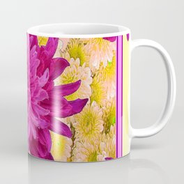 Styalized Art Purple & Yellow Chrysanthemums Floral Garden Coffee Mug